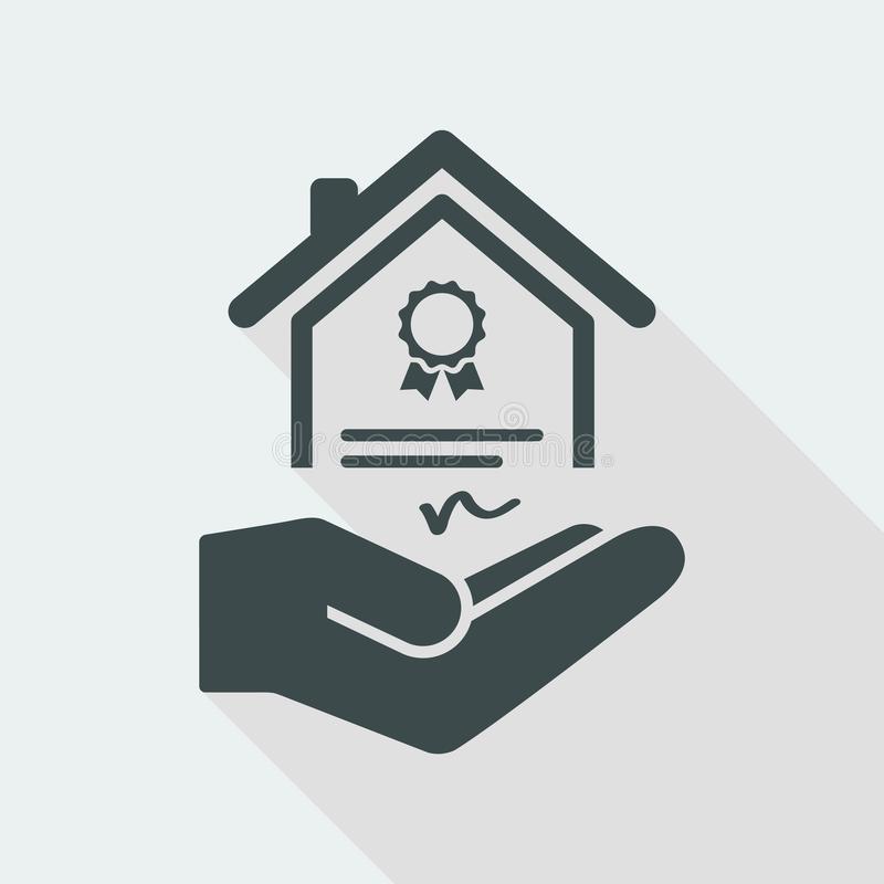 flat isolated vector eps illustration icon minimal design long shadow house certification services vector icon 117826409