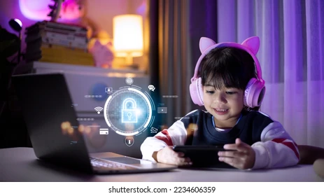 child safety online little girl 260nw 2234606359